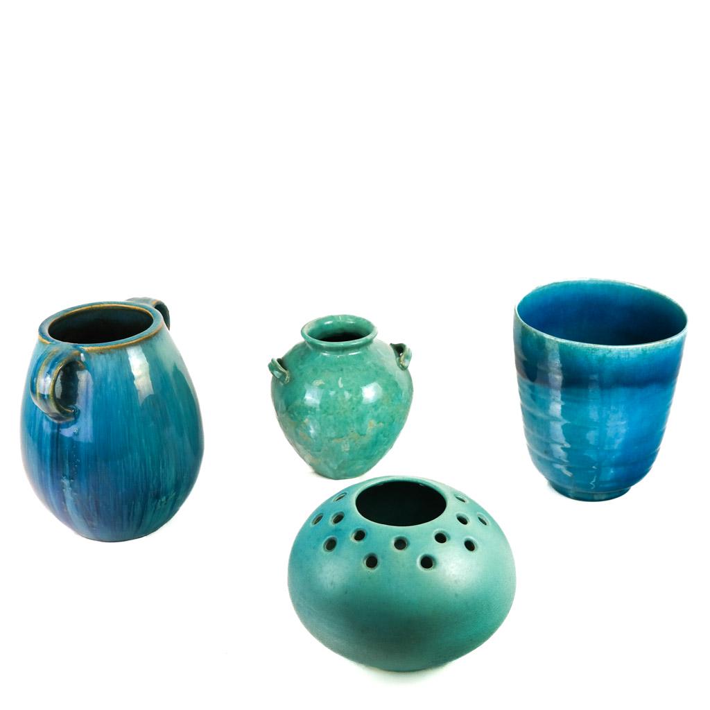 Four American Glazed Pottery Vases (1 of 13)