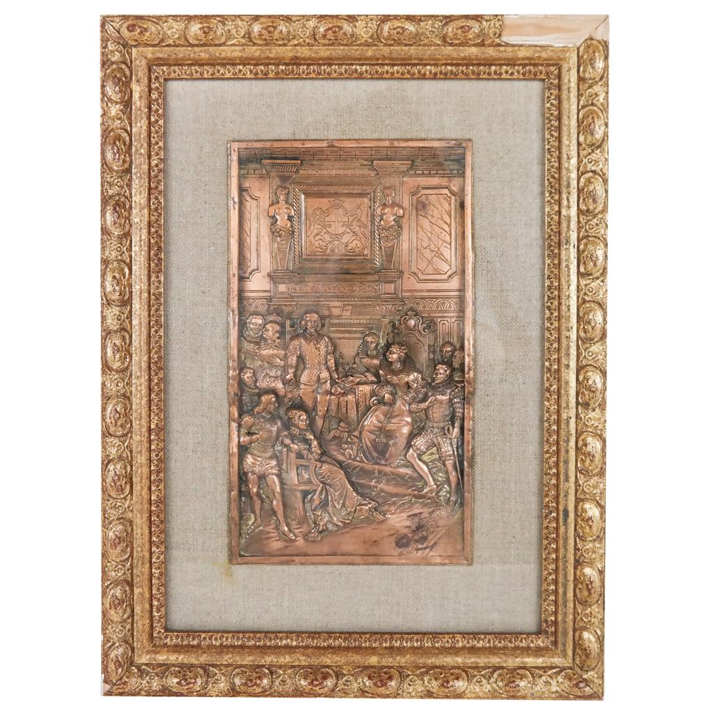 Framed Figural Relief in Metal (1 of 7)