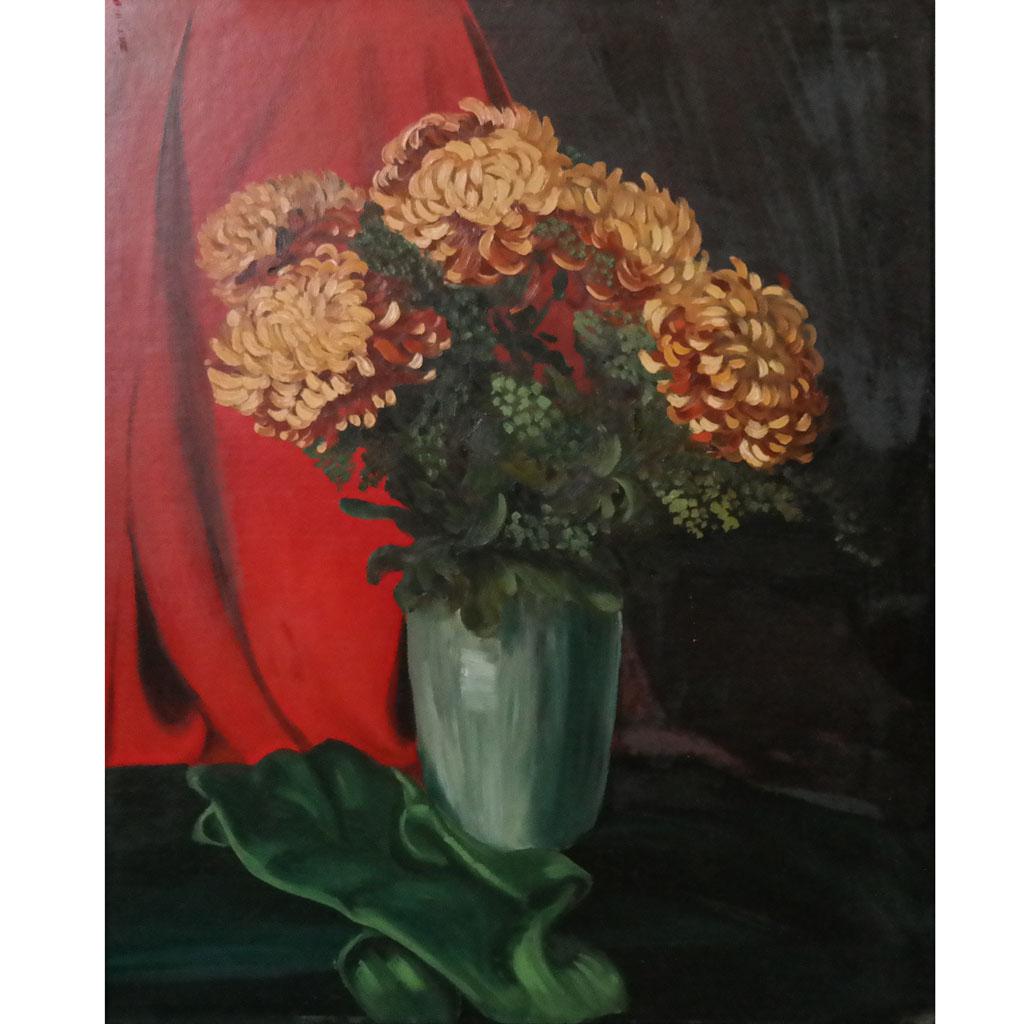 Still Life with Chrysanthemums - Oil Painting (1 of 8)