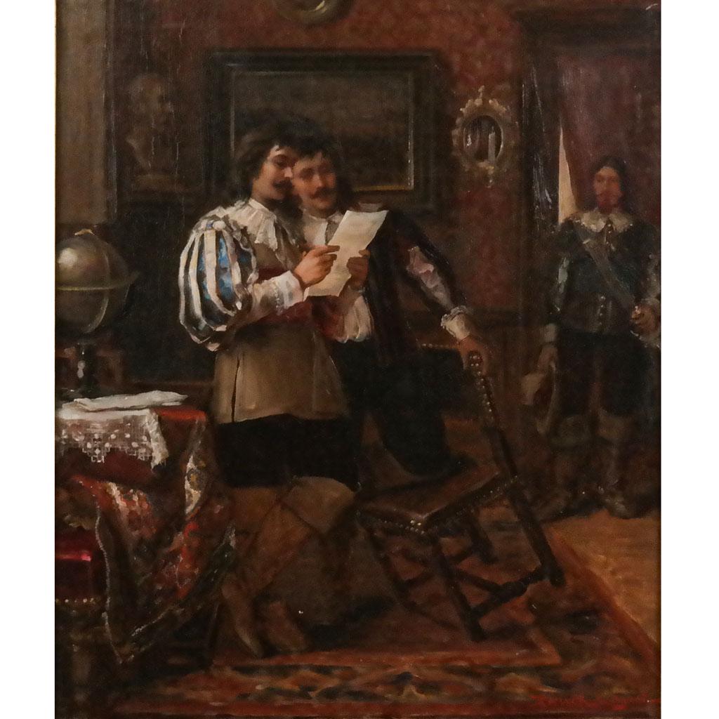 BRUCKLAJOS (?): "Musketeers" - Oil Painting (1 of 12)