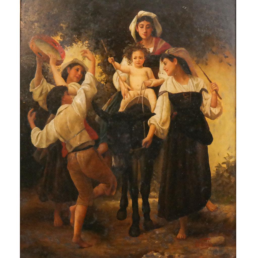 A TRENTIN: "After the Harvest" - Oil Painting (1 of 8)