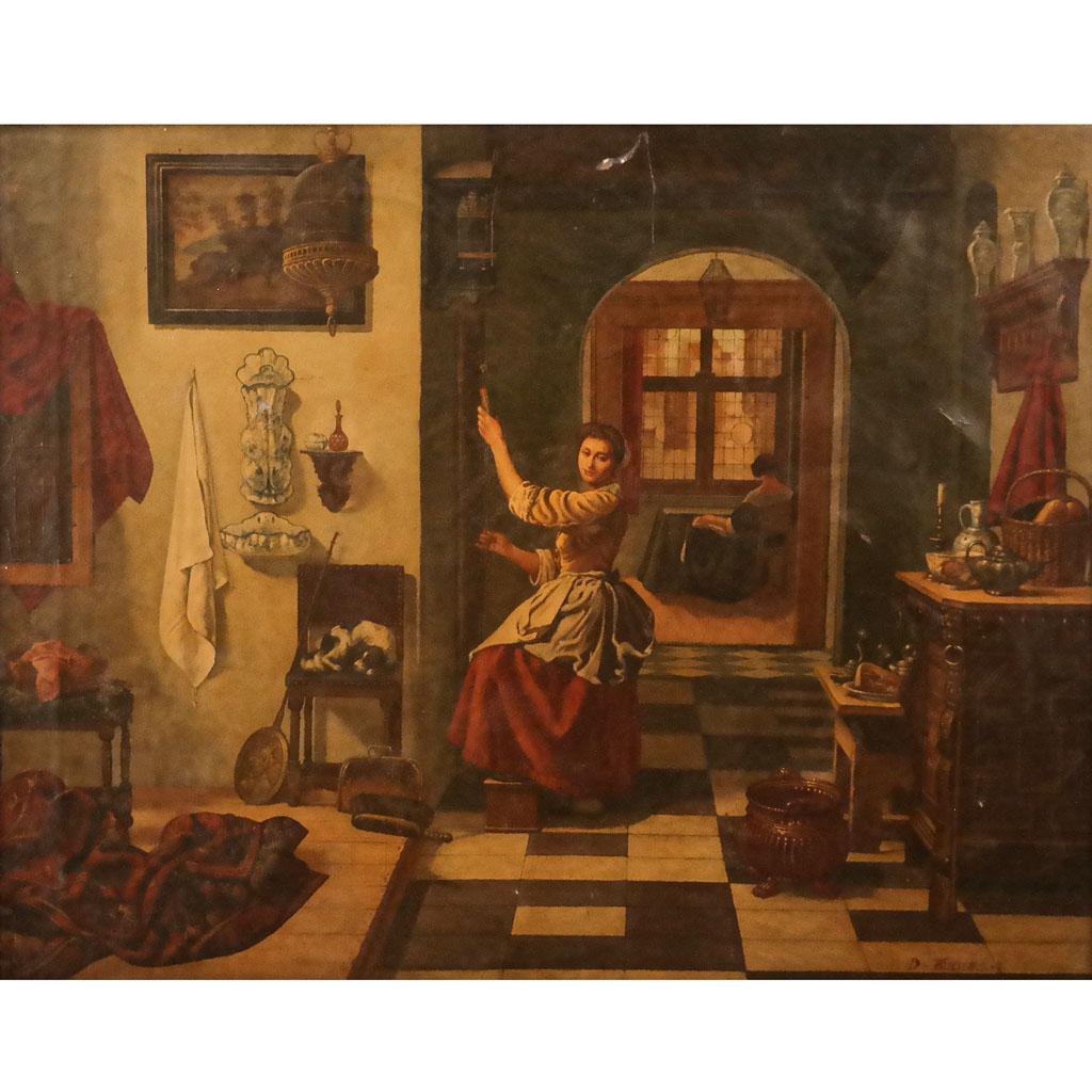 Attributed to David TENIERS: Domestic Interior - Oil Painting (1 of 10)