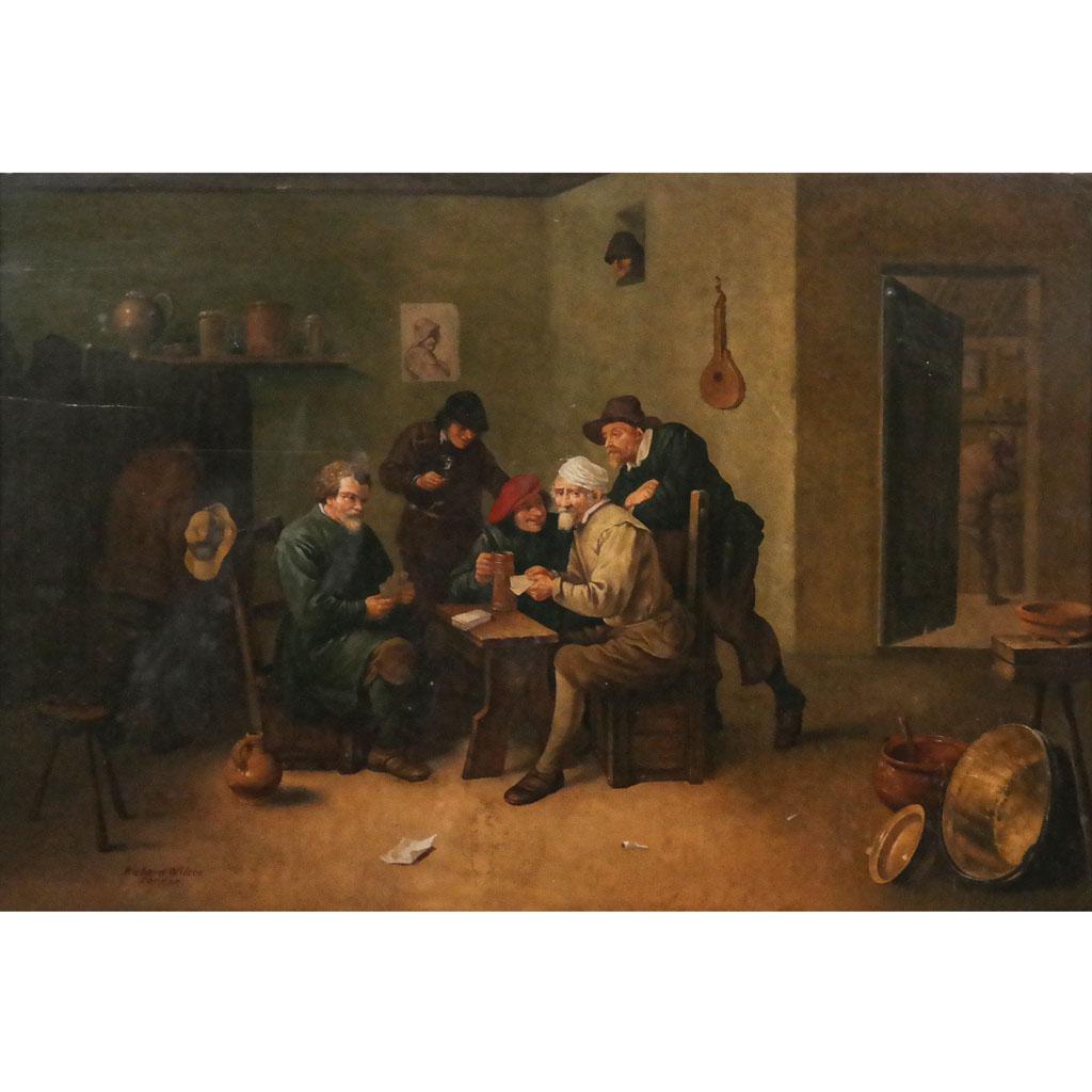 Richard WILSON: "Card Players" - Oil Painting (1 of 11)