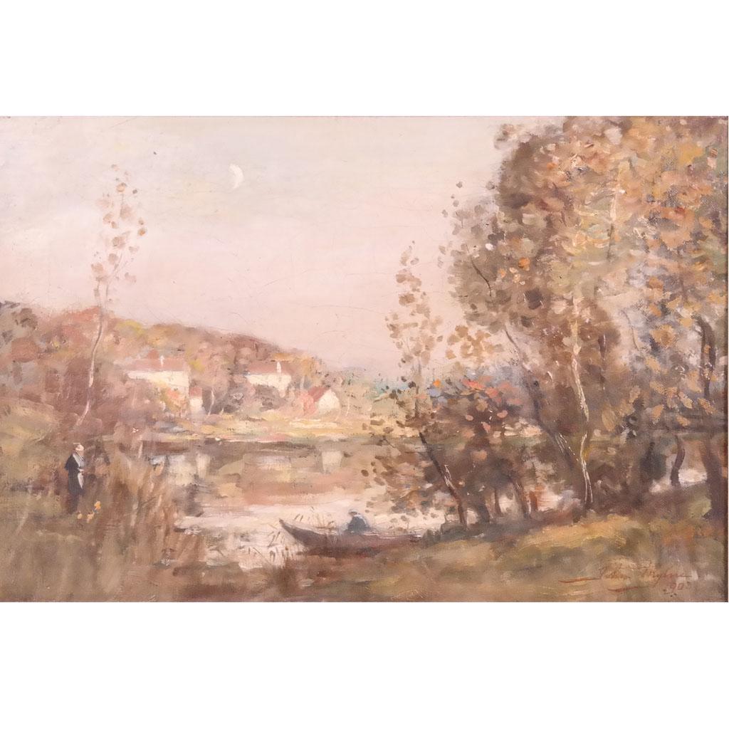 John MYLINE: Riverscape "No. 2 Evening" - Painting (1 of 8)