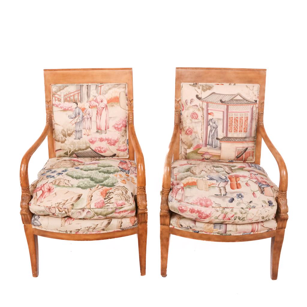 Pair of 20th C. Dolphin-Design Armchairs (1 of 12)