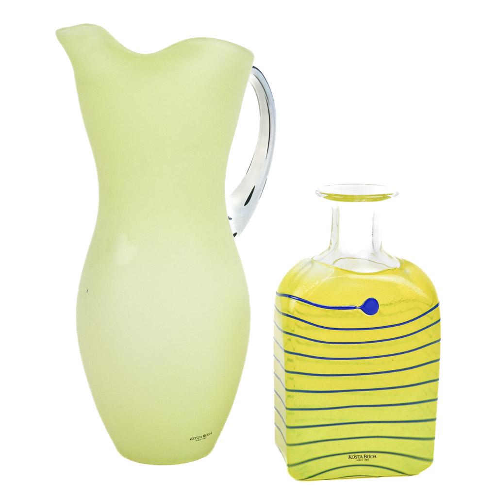 Kosta Boda Yellow Pitcher and Bottle (1 of 9)