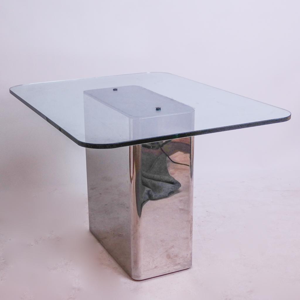 Contemporary Chrome & Glass Table (1 of 9)