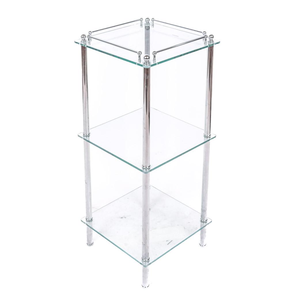 Three-Tier Modern Glass & Chrome Table (1 of 4)
