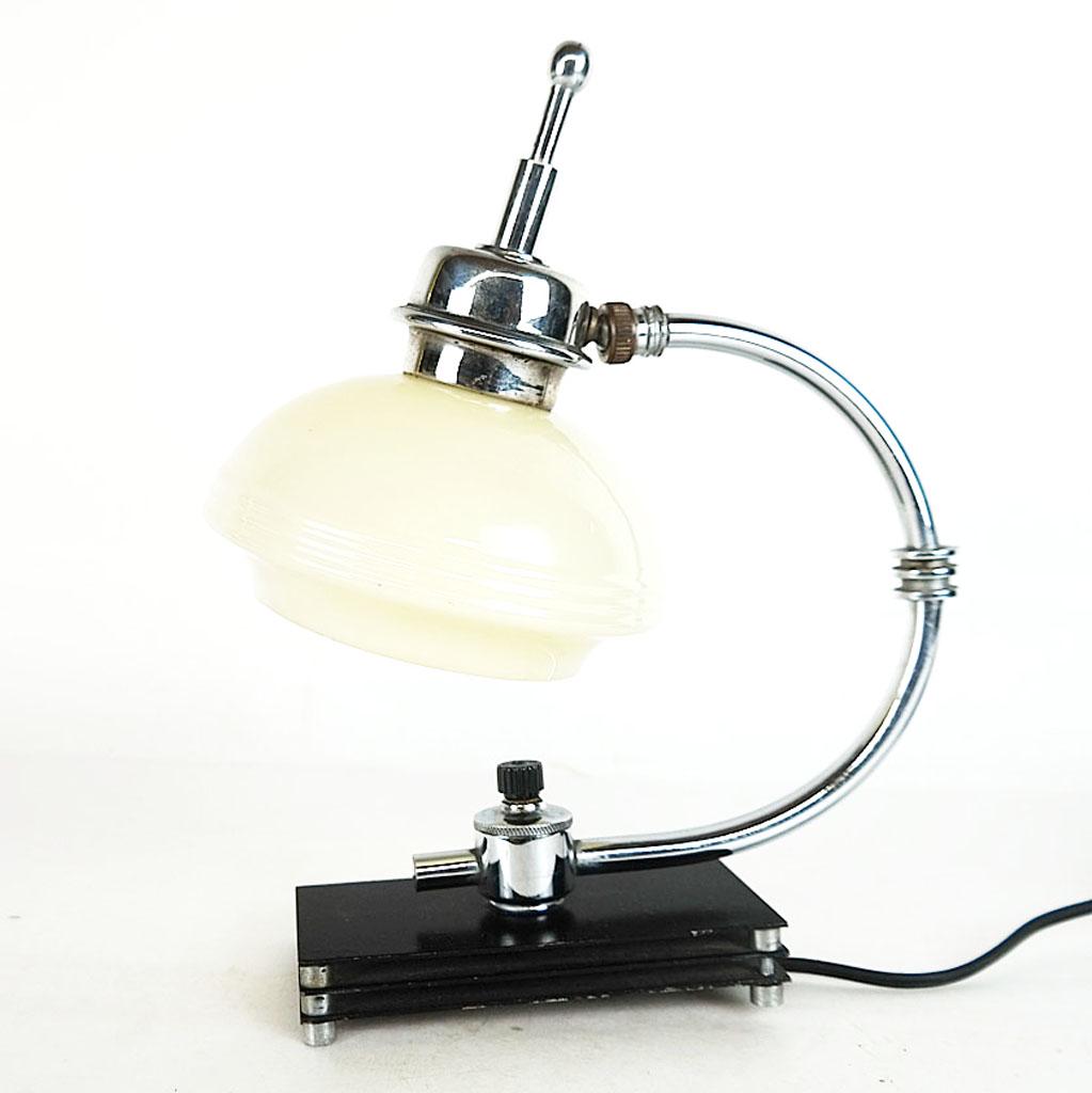 Art Deco Chrome and Glass Table Lamp (1 of 8)