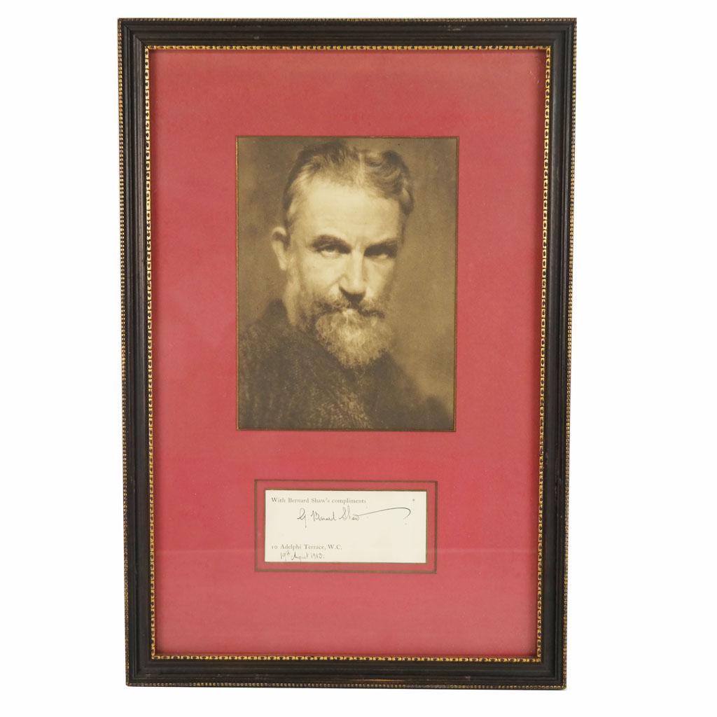 G.B. SHAW: Compliments Card & Image, Framed (1 of 4)