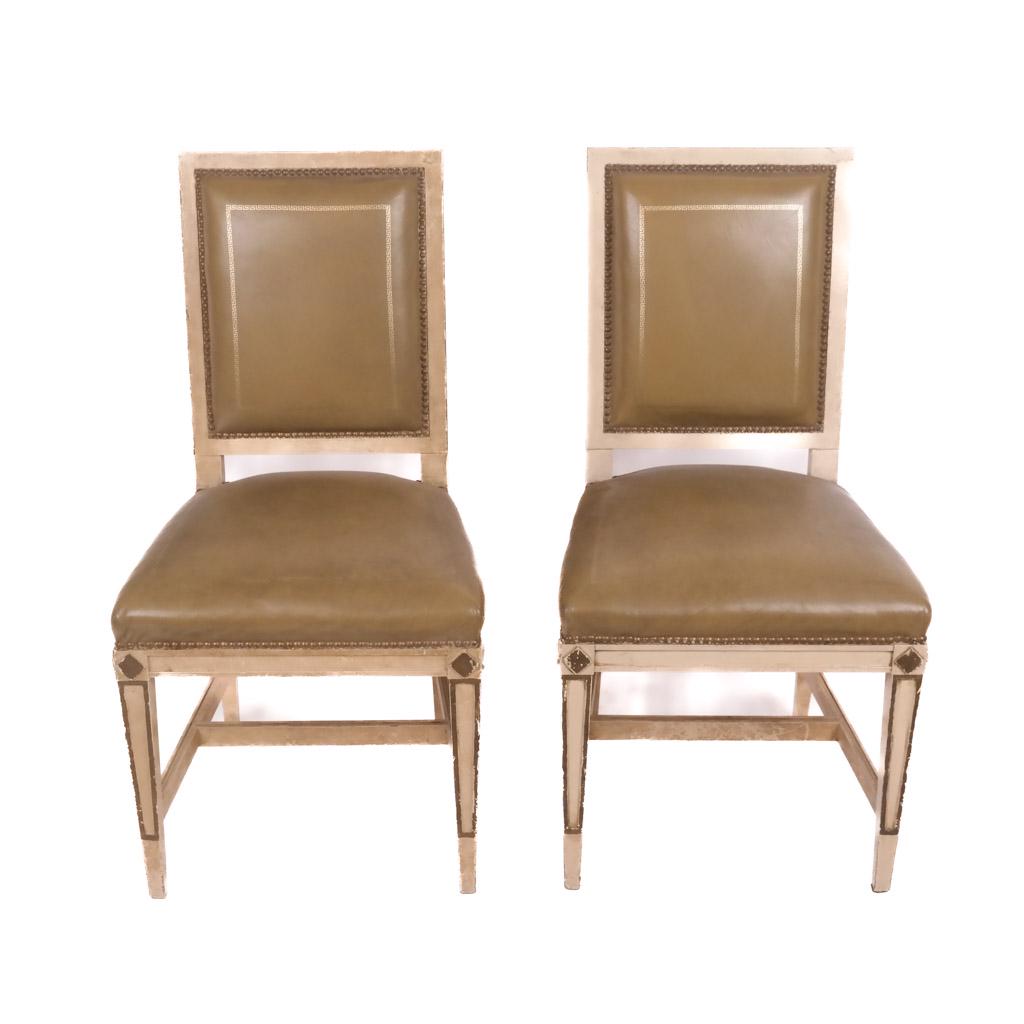 Pair of Louis XVI-Style Painted Side Chairs (1 of 7)