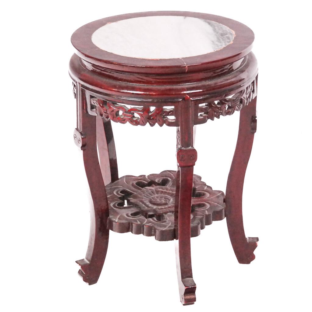 Chinese Carved Hardwood Side Table (1 of 7)