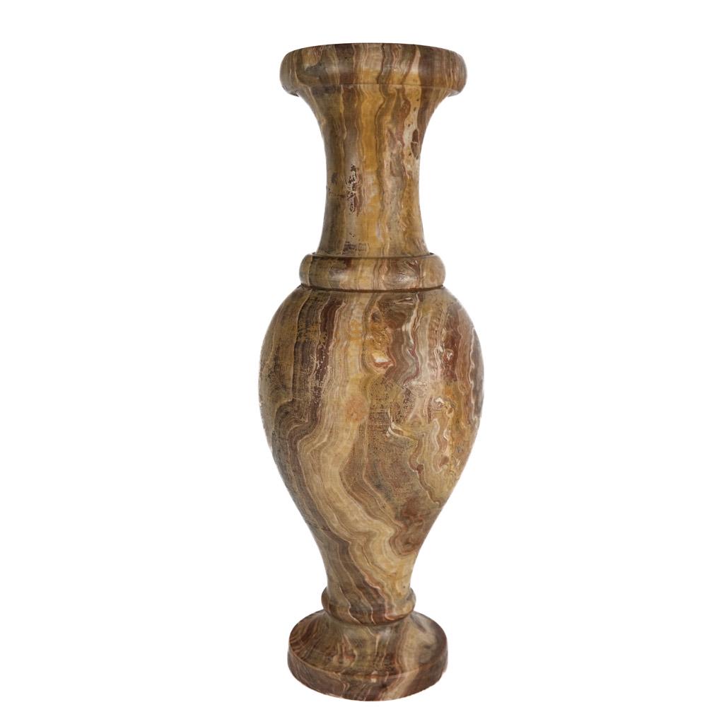 Alabaster Turned Design Vase / Urn (1 of 4)