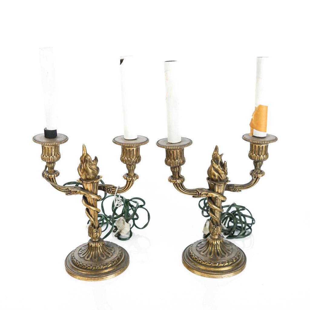 Pair of Small Gilt Bronze Candelabra (1 of 8)