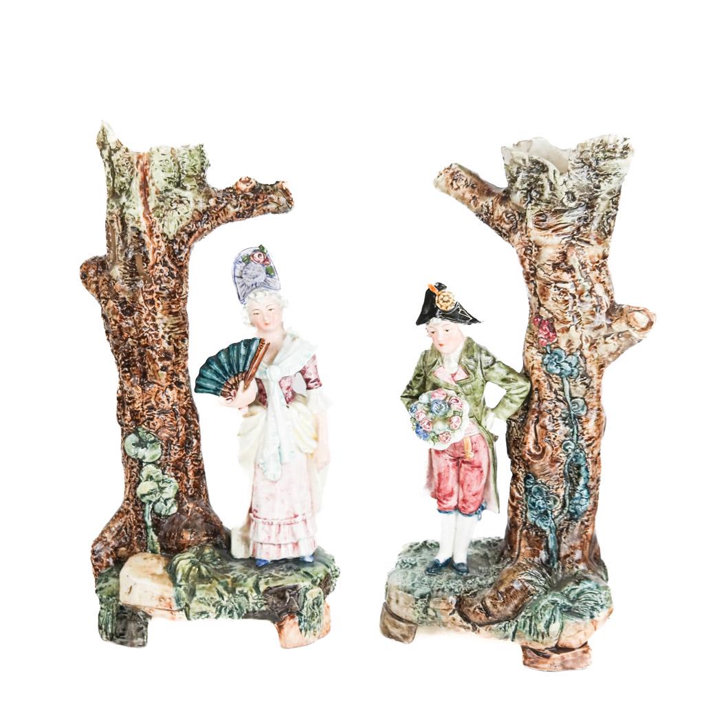 Pair of Continental Figural Ceramic Vases (1 of 11)