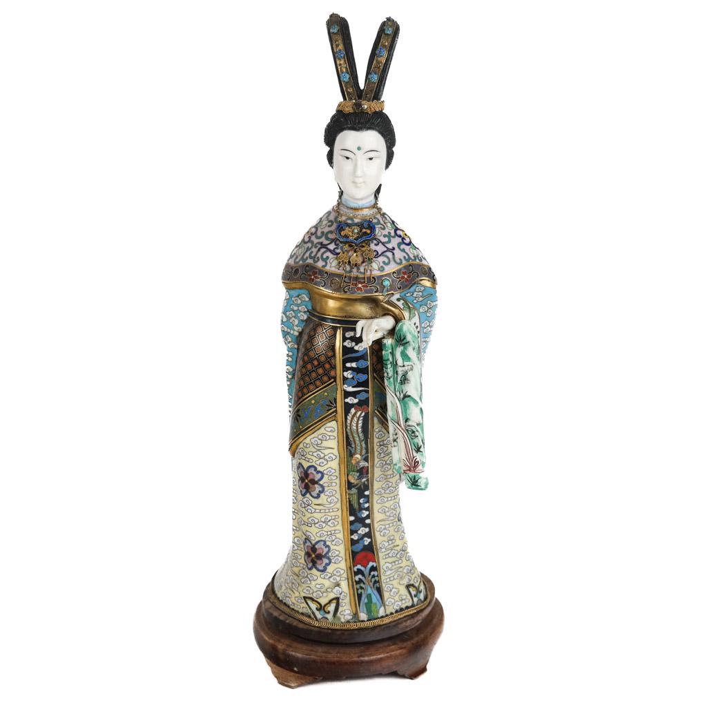 Chinese Cloisonne Figure of Court Lady (1 of 7)