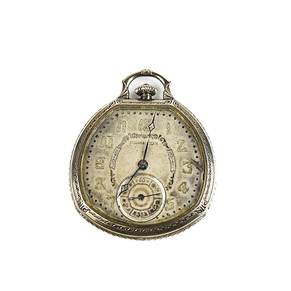 Silver Plate Hamilton Pocket Watch (1 of 7)