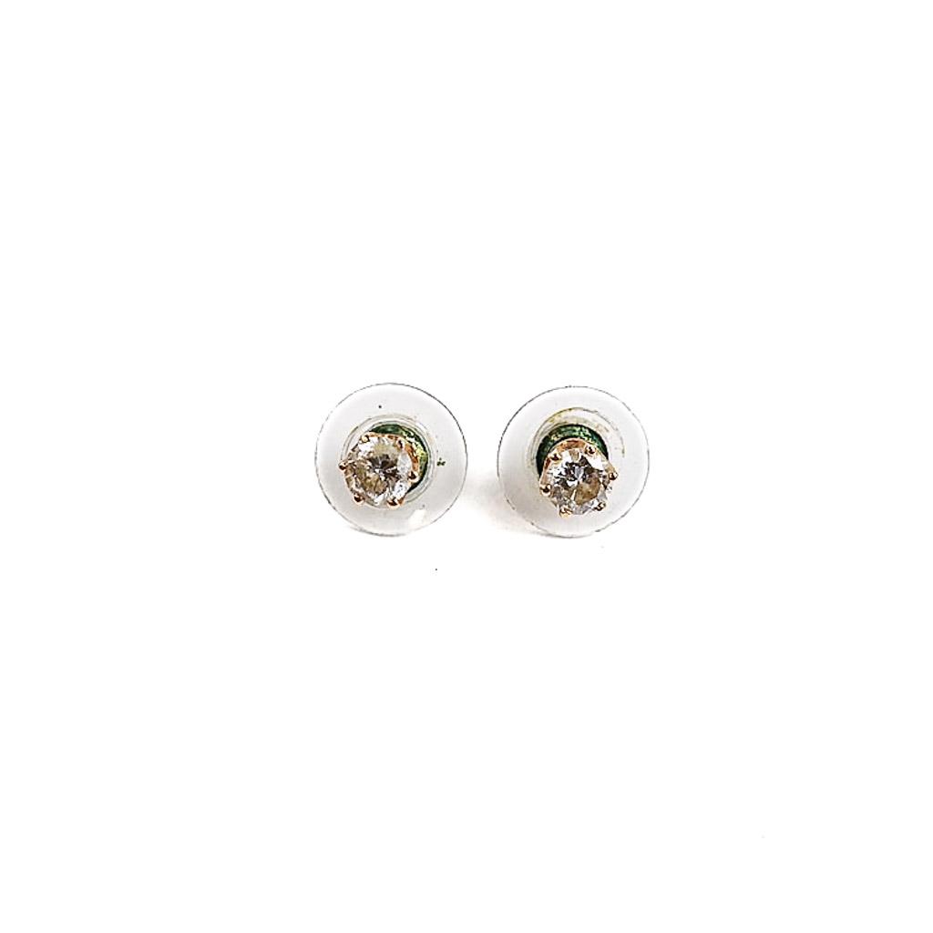 Pair of 14K Yellow Gold Diamond Studs: Pair of 14k yellow gold diamond studs, approximately 50 pts. each. (.1 dwt. each).