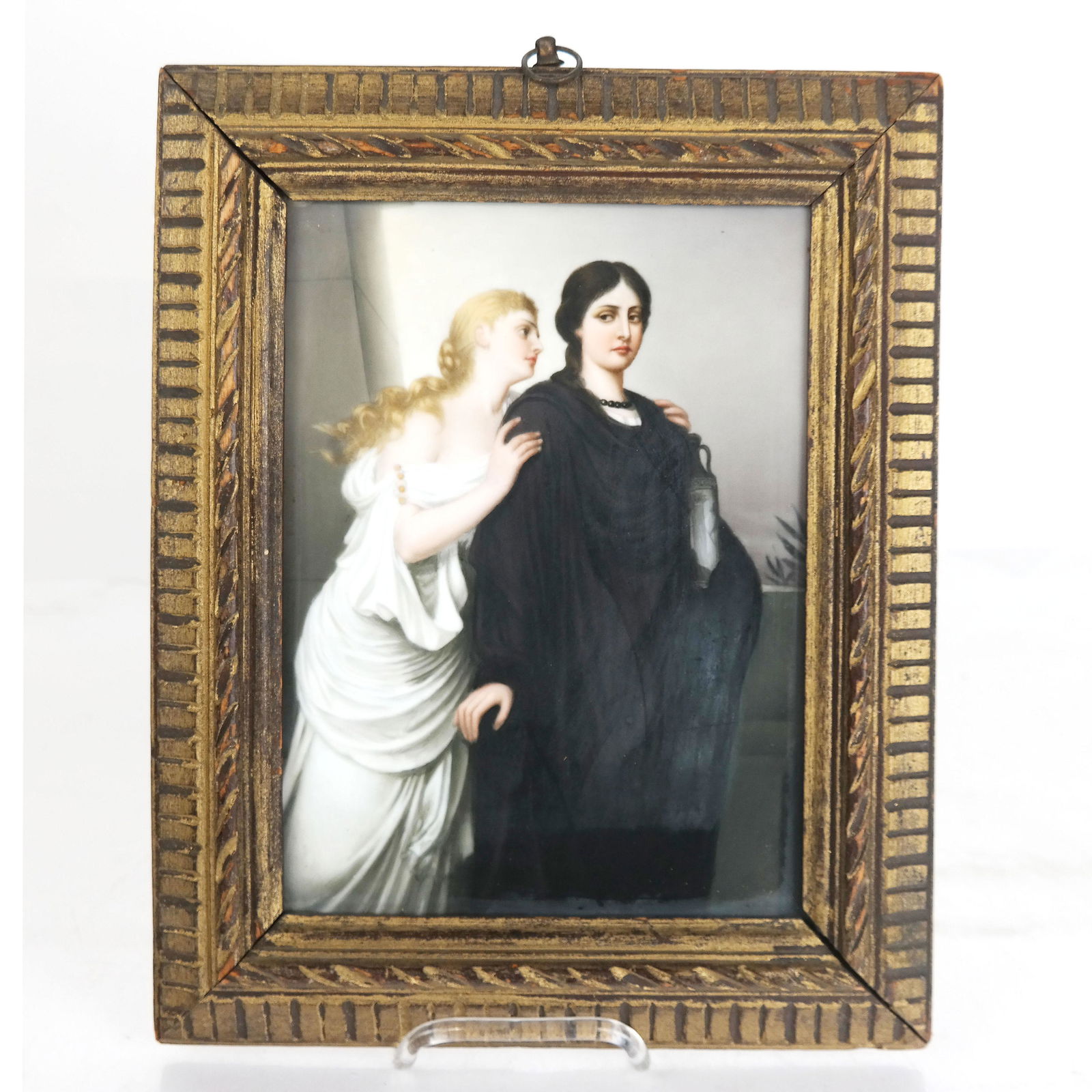 2 Carved Wood Polychrome Decorated Panels, Mirror (1 of 16)