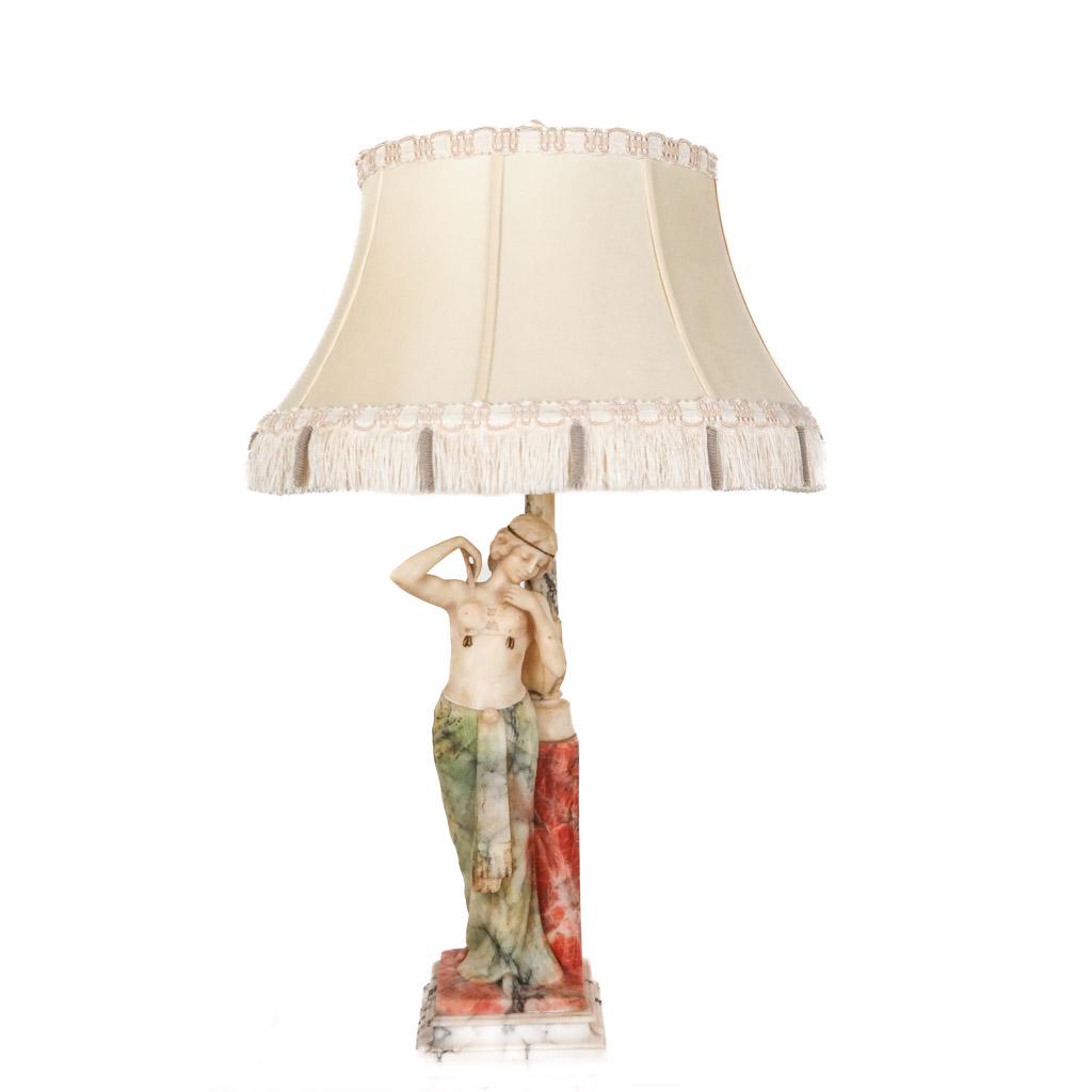 Art Nouveau Italian Alabaster Table Lamp (1 of 14)