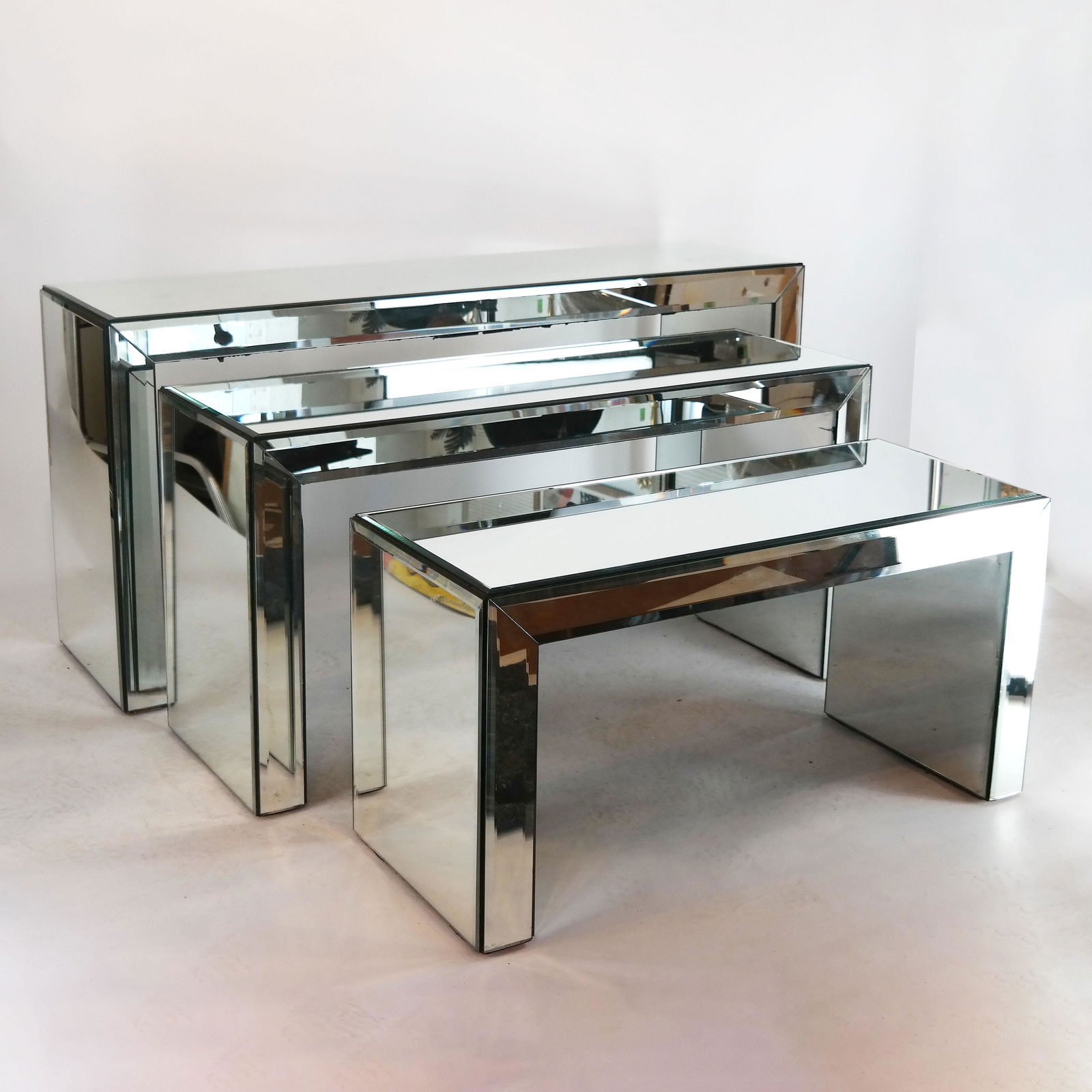 Nest of Three Mirrored Console Tables (1 of 12)