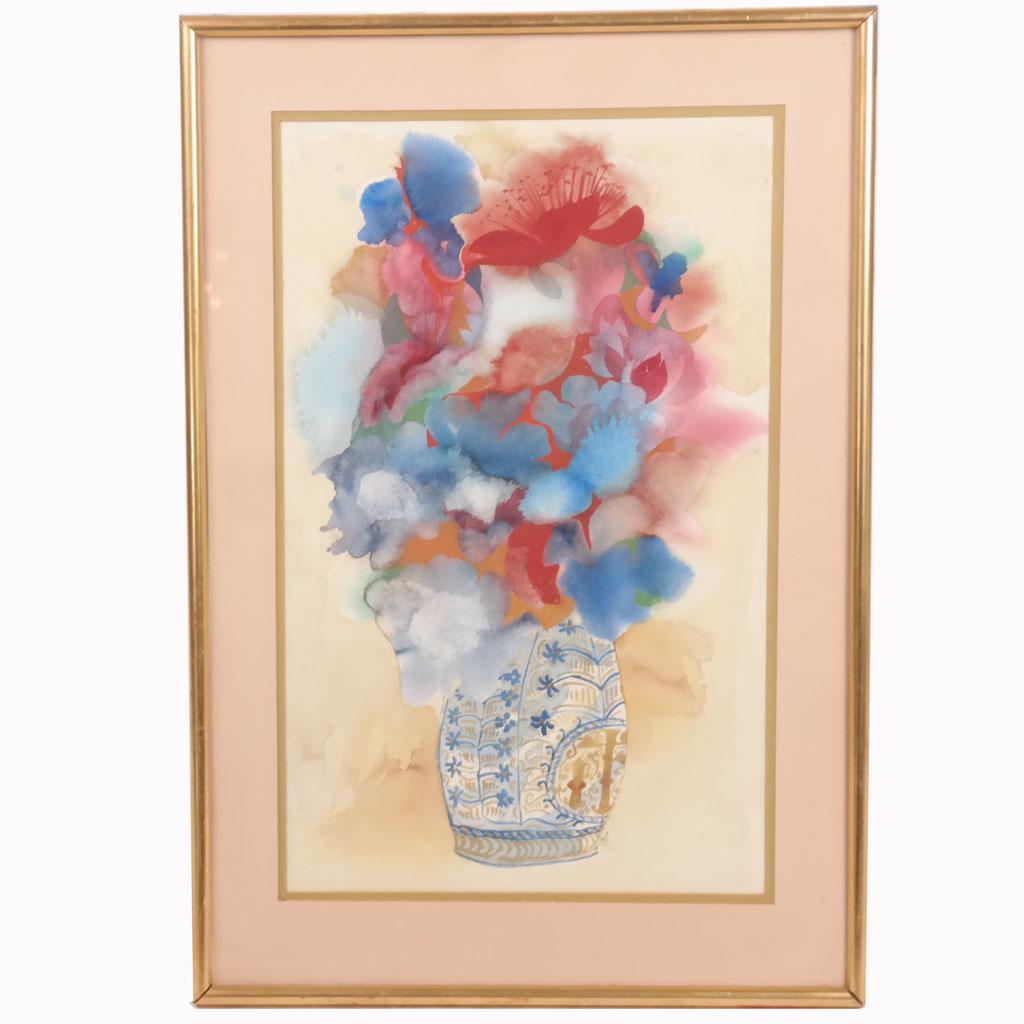 Still Life with Flowers - Watercolor Painting (1 of 6)