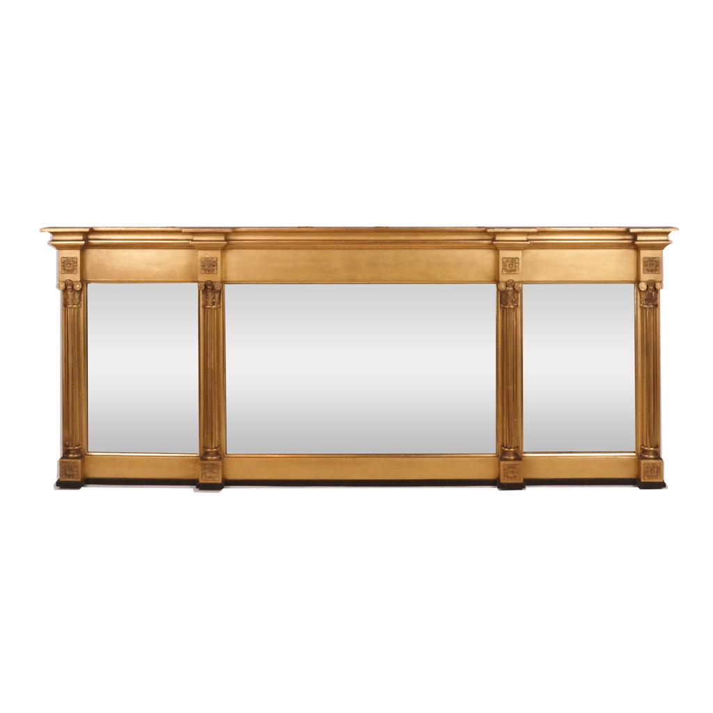 Antique American Giltwood Overmantle Mirror (1 of 7)