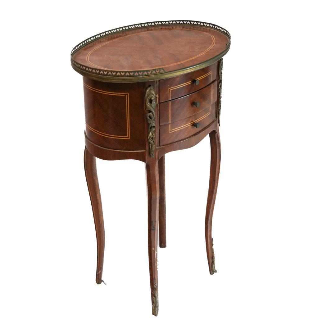 Rococo-Style Inlaid Side Table (1 of 6)