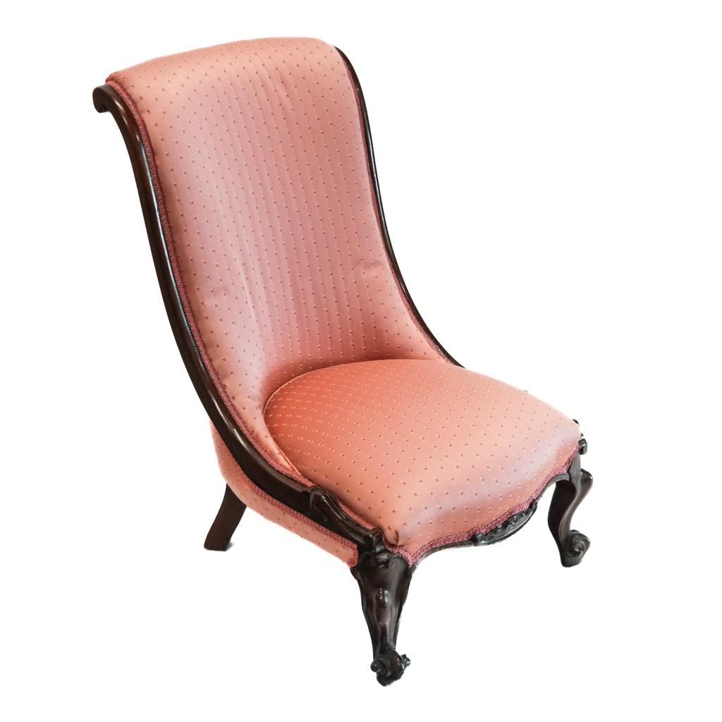American Victorian Mahogany Slipper Chair (1 of 5)