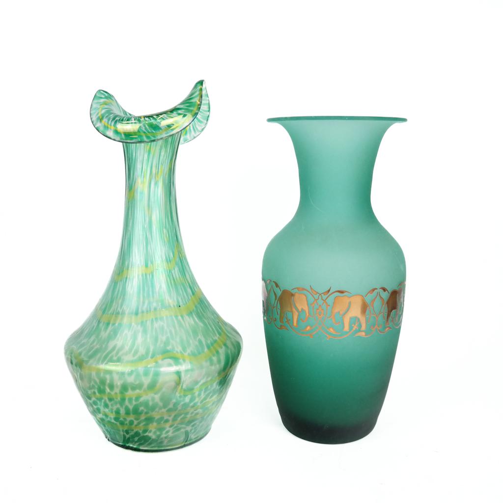 Two Decorated Glass Vases (1 of 6)
