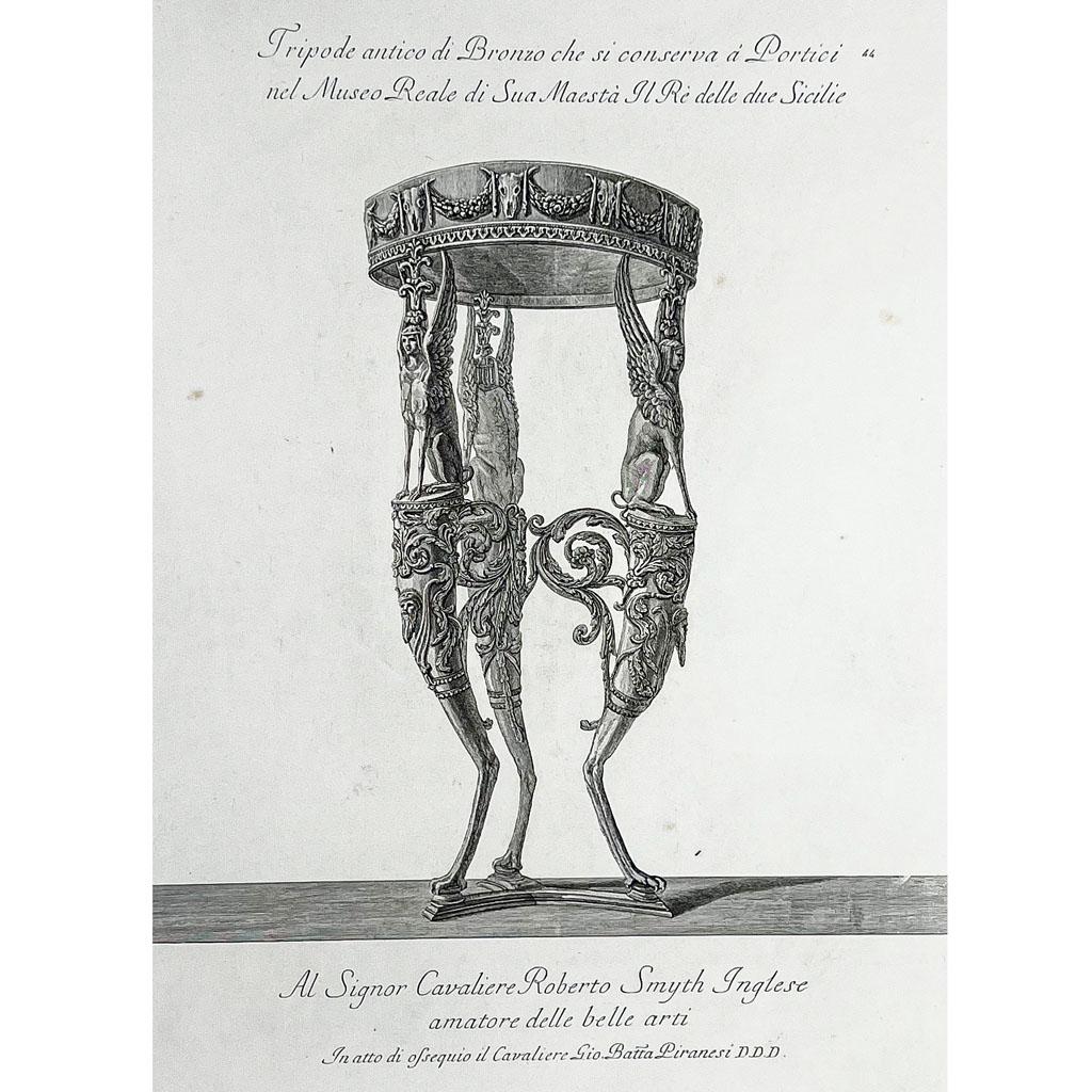 G.B. PIRANESI: "Tripode antico di Bronzo" - Etch. (1 of 8)