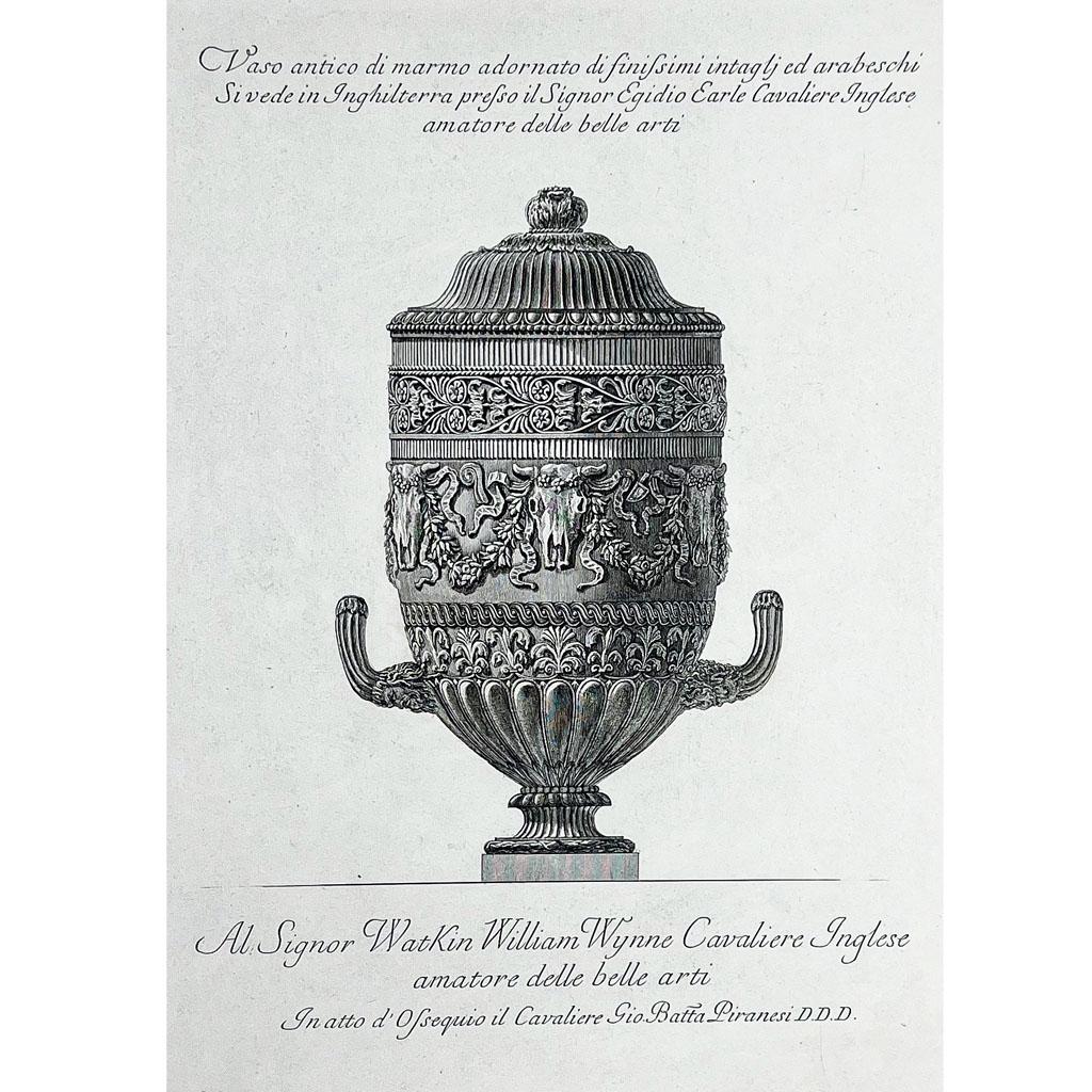 G.B. PIRANESI: "Marble Vase..." - Etching (1 of 8)