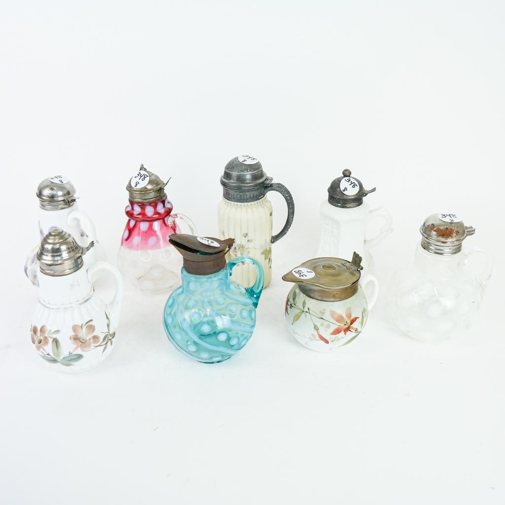Eight (8) Glass & Metal Top Syrup Jars (1 of 10)