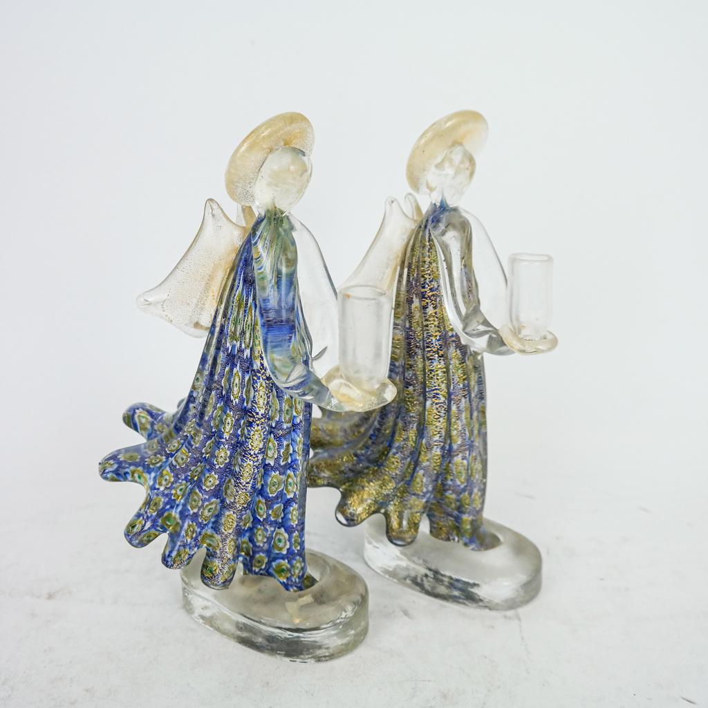 Pair of Murano-Style Figural Candlesticks (1 of 4)