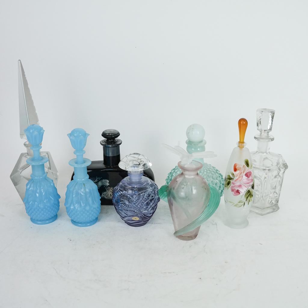 Nine Assorted Glass Vanity Bottles (1 of 6)