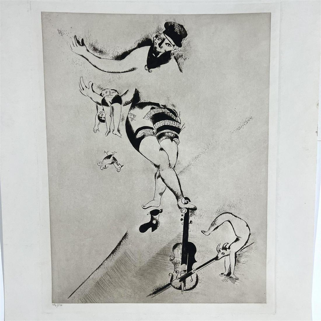 After Marc CHAGALL: "Acrobat with Violin" - Etch. (1 of 14)
