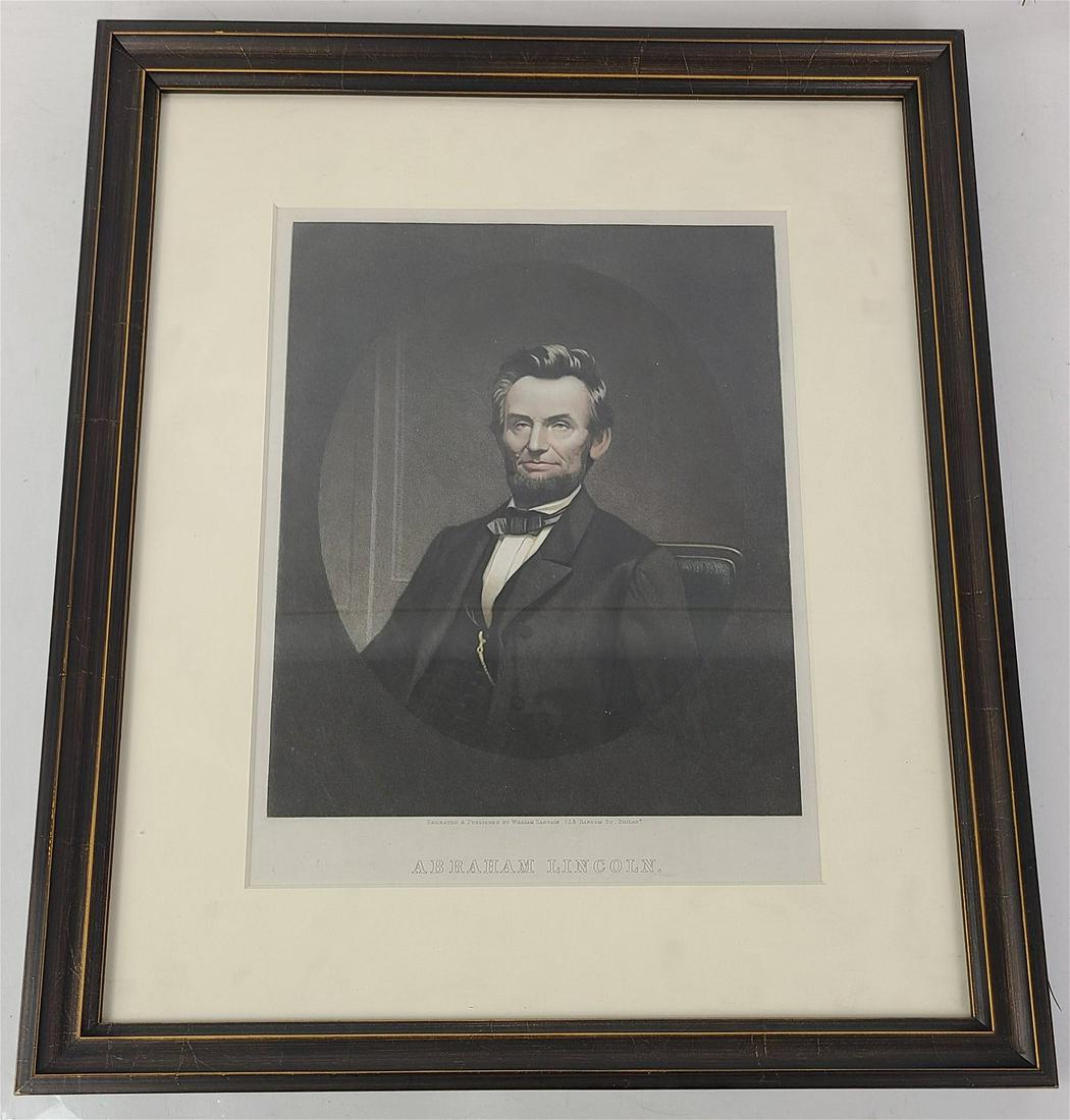 William SARTAIN:  Abraham Lincoln - Engraving (1 of 12)