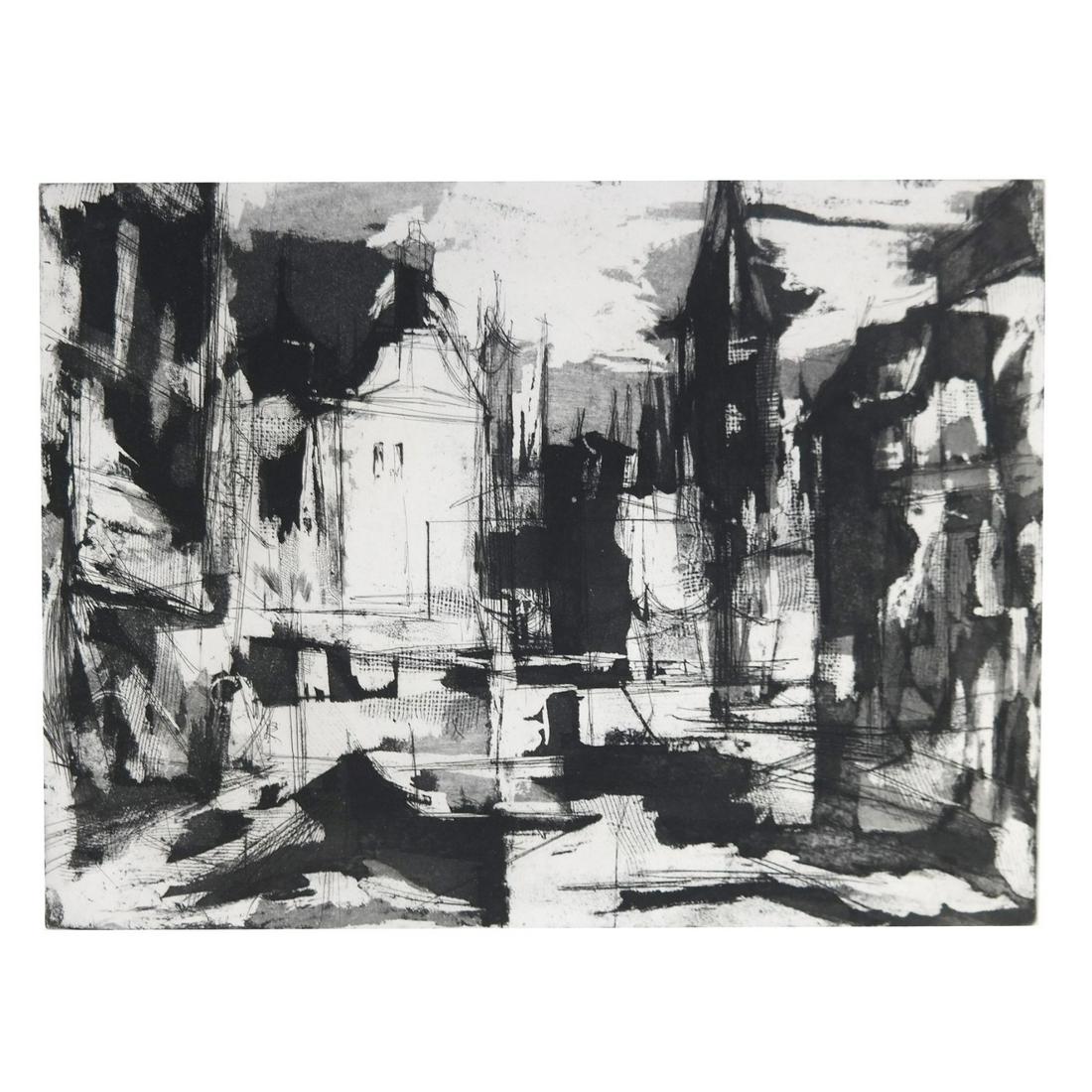 Norman BATE: "Remnants of Night" (1959) - Etching (1 of 10)