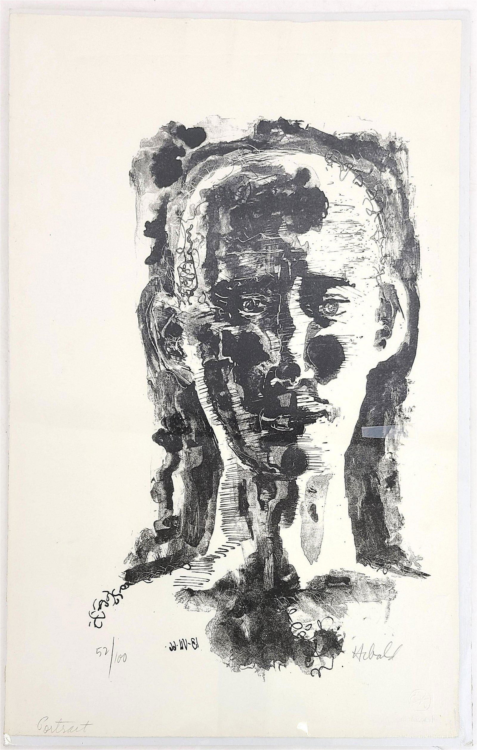 Milton E. HEBALD: "Portrait" - Lithograph (1 of 10)