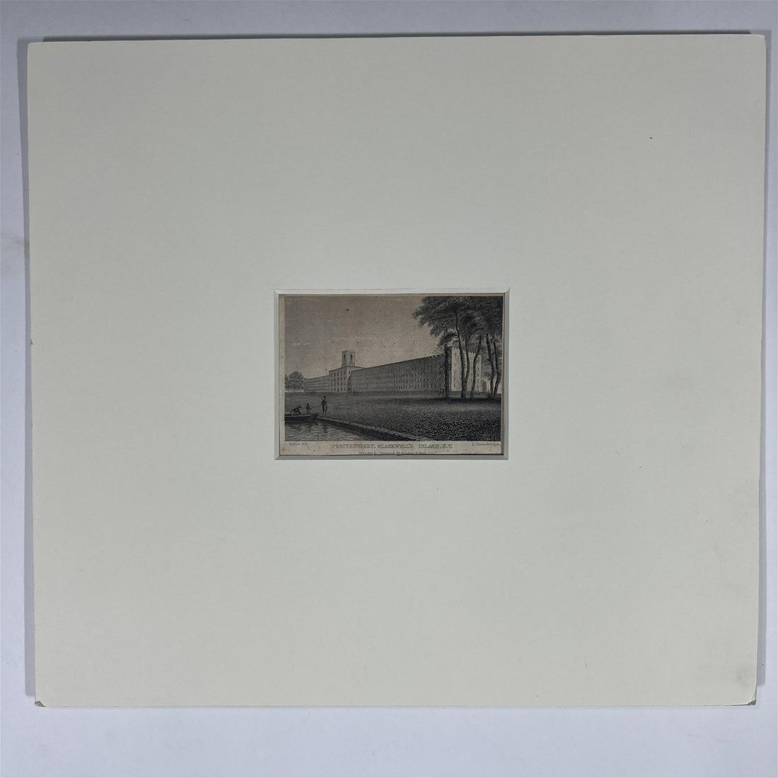 Blackwell's Island Penitentiary NY - 1830s Etching (1 of 5)