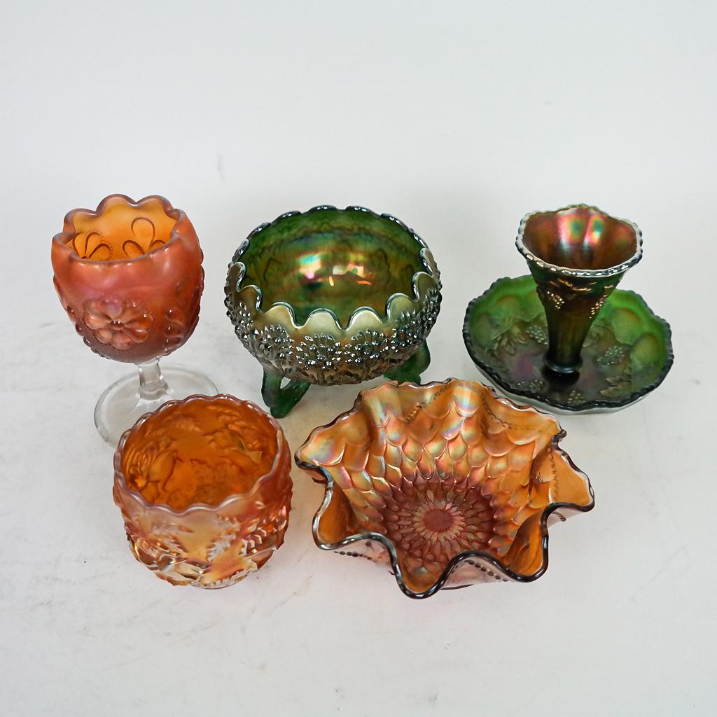 Five Pieces of Carnival Glass (1 of 7)