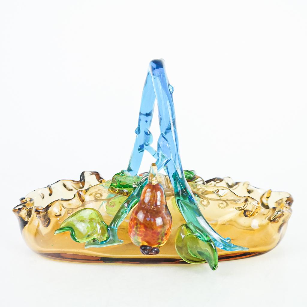 English Colored Glass Basket (1 of 8)