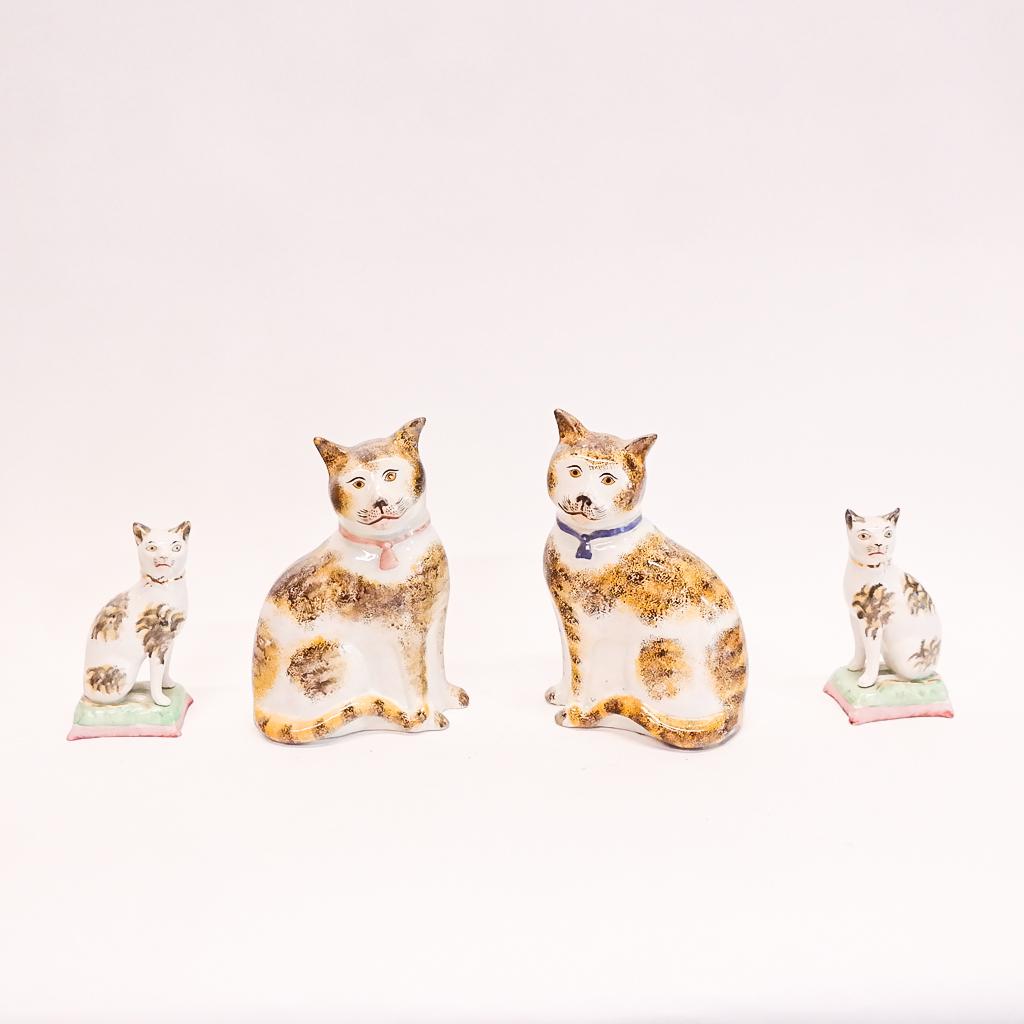 Two Pairs of Staffordshire-Style Cat Figures (1 of 9)