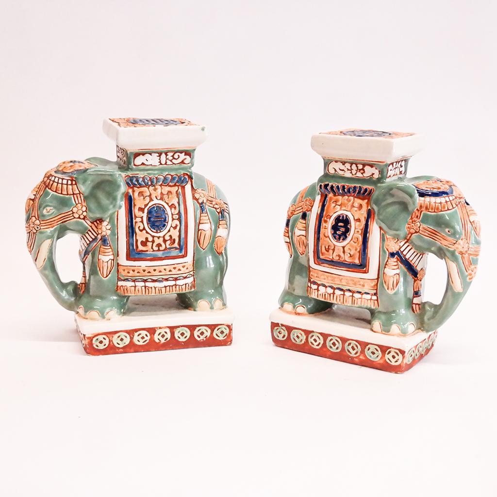 Miniature Pair of Indian Elephant-Form Stools (1 of 7)