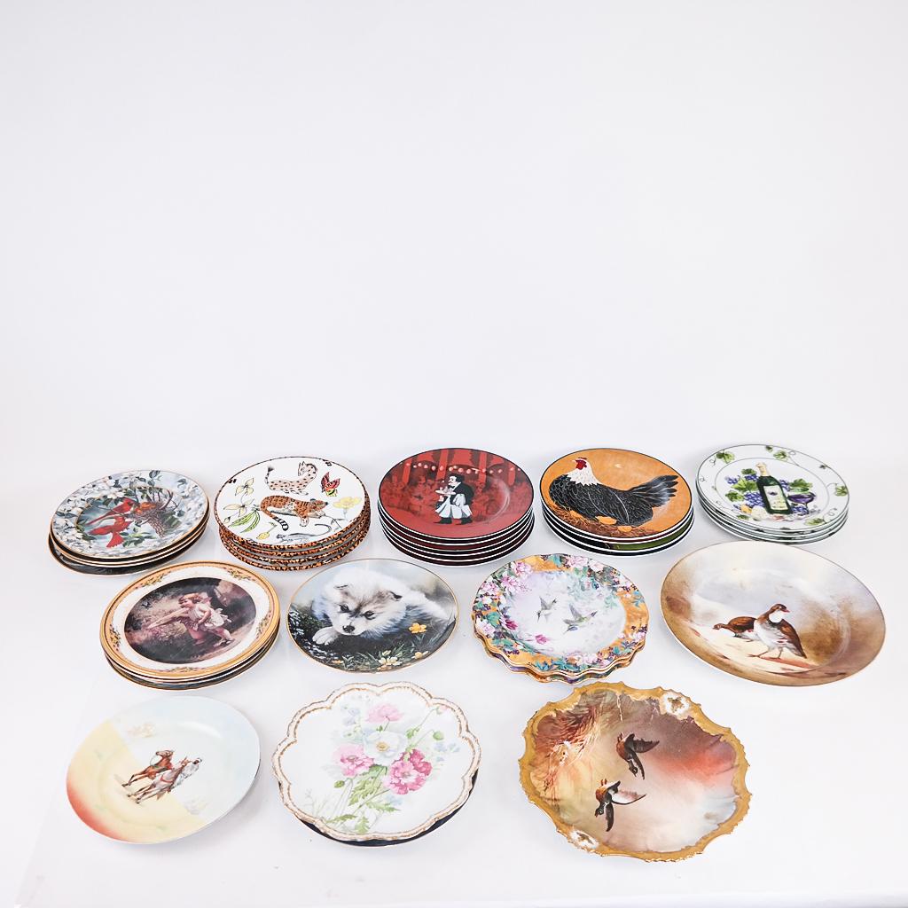 Assembled Group of 34 Decorative Cabinet Plates (1 of 16)