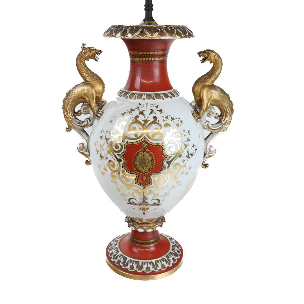 Large French Porcelain Vase, Now a Lamp (1 of 10)