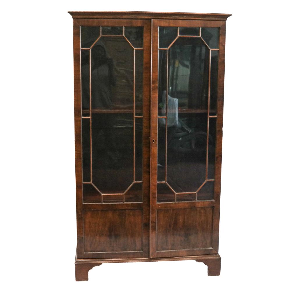 Georgian-Style Mahogany Bookcase Cabinet (1 of 4)