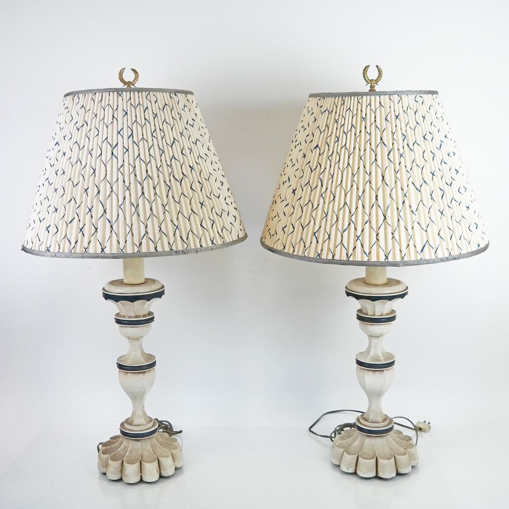 Pair of Mid-Century Baroque Revival Tole Lamps (1 of 9)