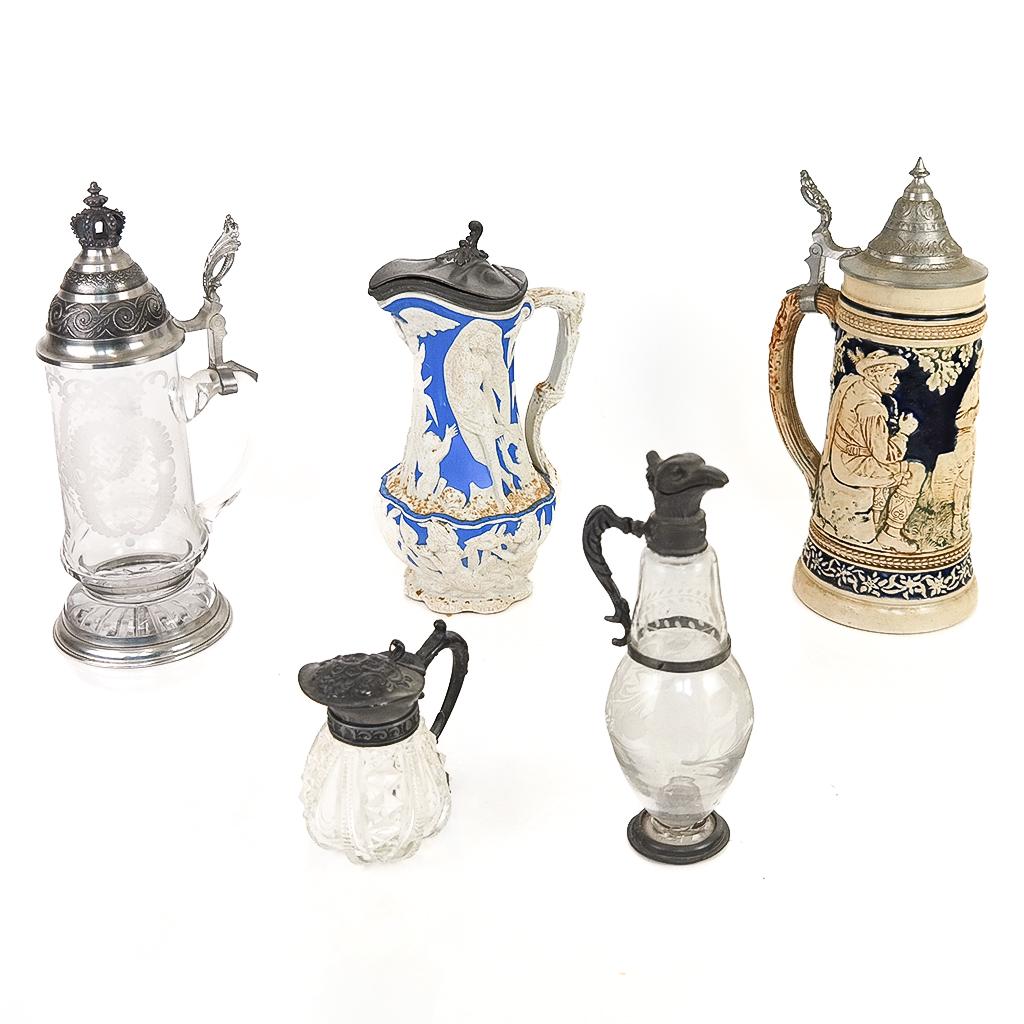 Group of 5 Glass & Ceramic Vessels (1 of 14)