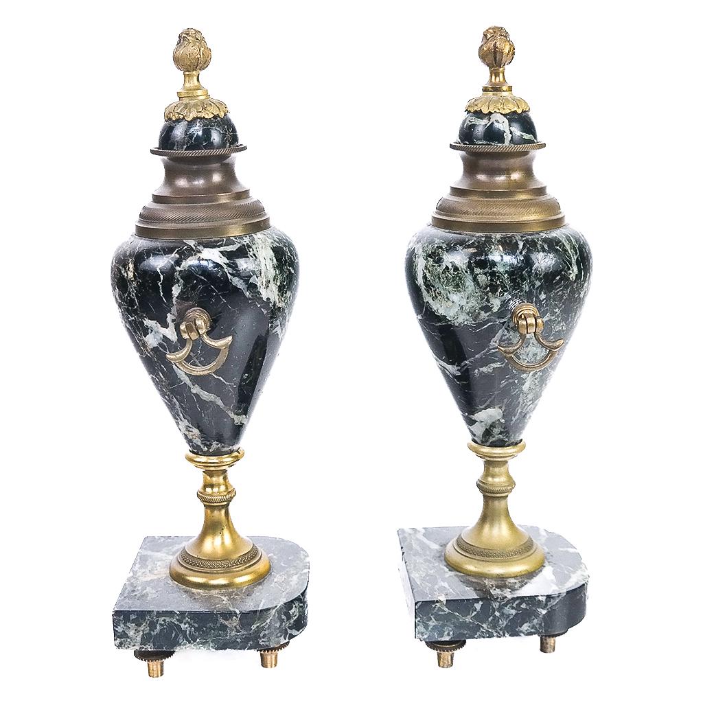 Neoclassical-Style Pair of Marble Urns (1 of 6)